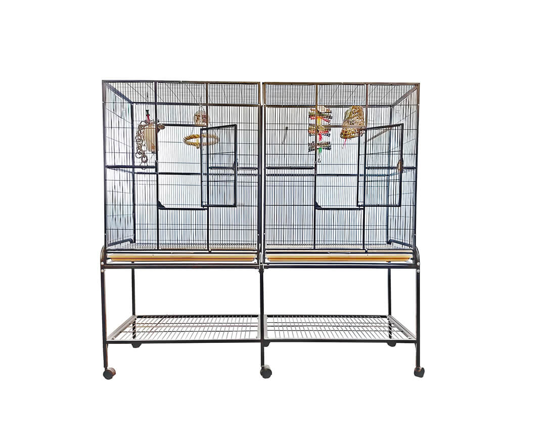 A&E 64"x21" Double Flight Cage with Divider
