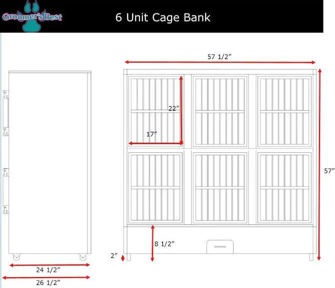 Groomer's Best 6-Unit Cage Bank - Image 5
