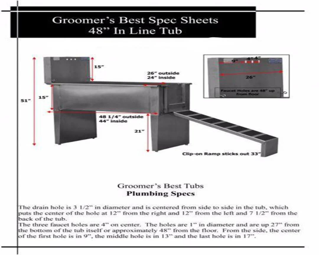 Groomer's Best Stainless Steel In-Line Bathing Tub - Image 5