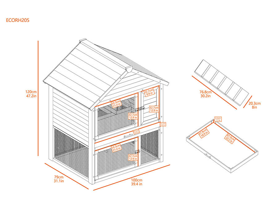 New Age Pet Huntington Townhouse Rabbit Hutch - Image 19