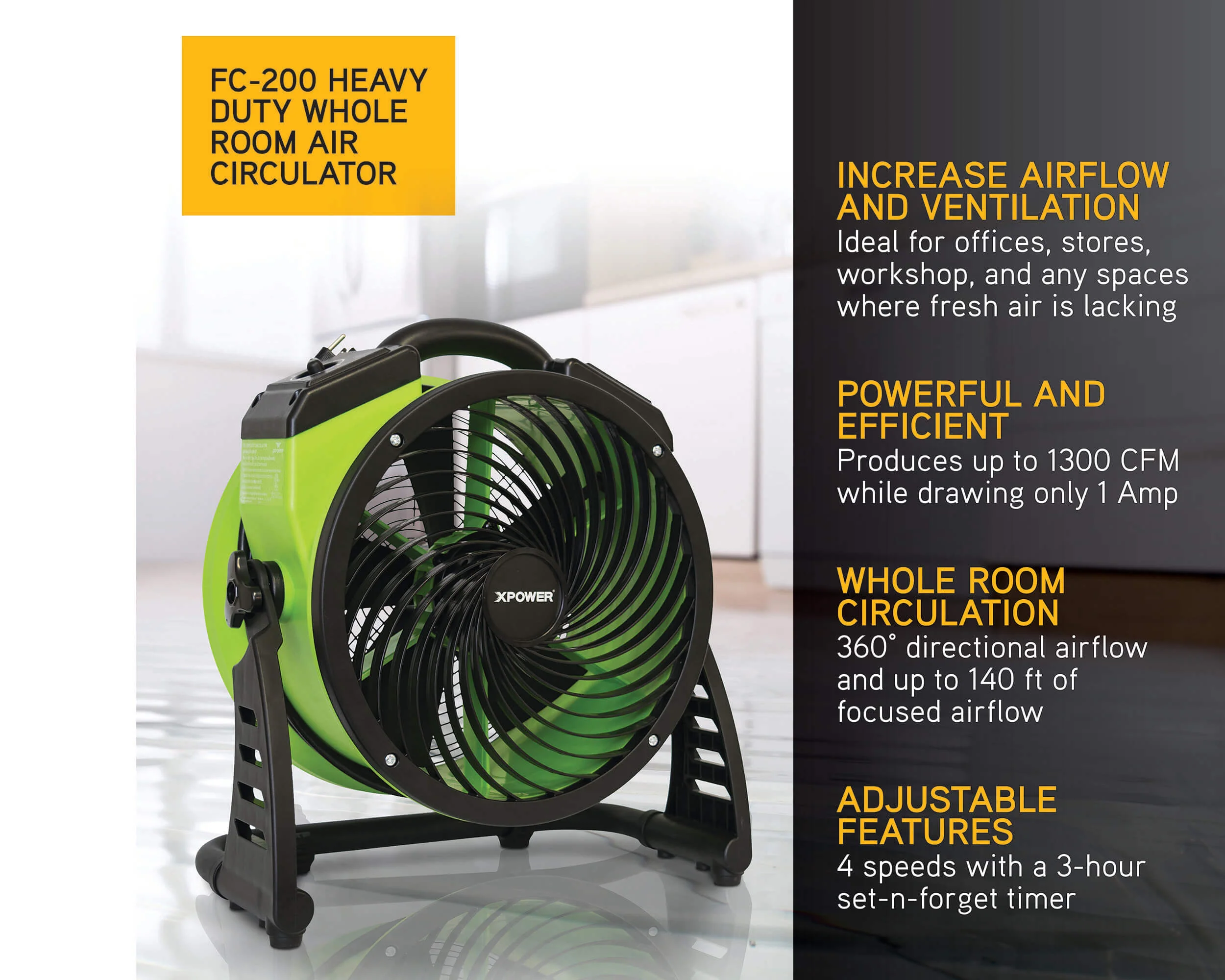 XPOWER FC-200 Portable Utility Fan - Image 9