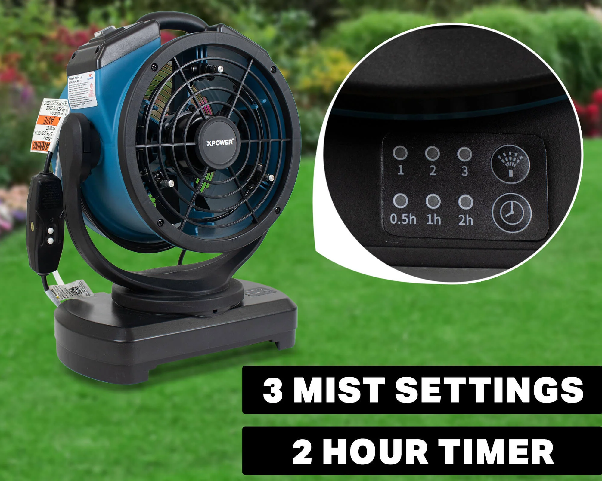 XPOWER FM-68W Multi-purpose Oscillating Misting Fan with Built-In Water Pump - Image 16