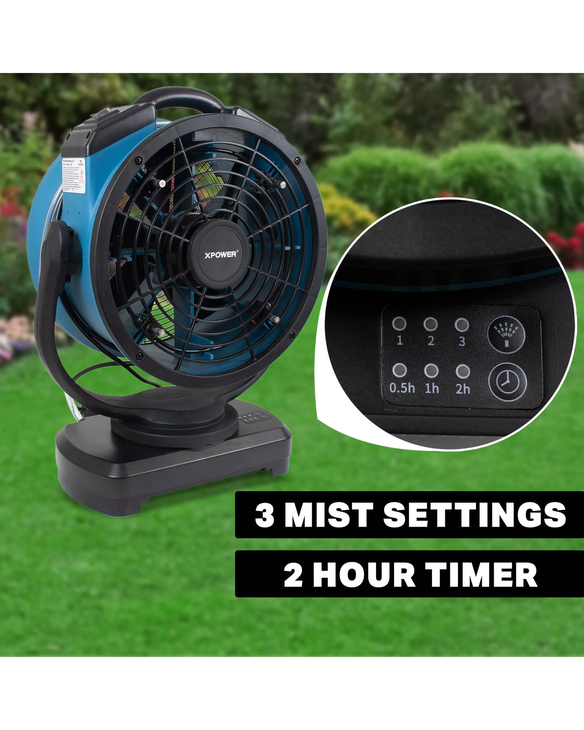 XPOWER FM-88W Multi-purpose Oscillating Misting Fan with Built-In Water Pump - Image 12